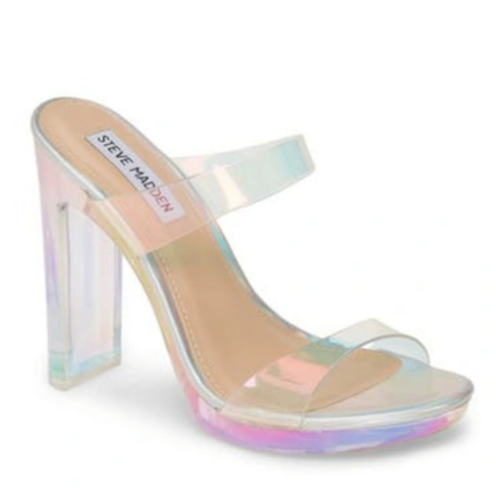 Steve Madden heel iridescent in color size 9 great condition.  Worn 1.